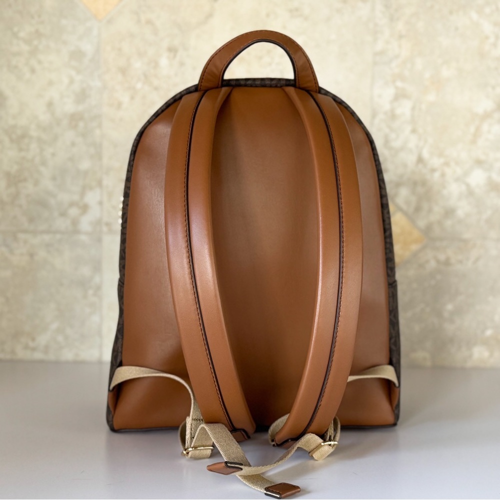 Michael Kors Slater Medium MK Brown Backpack - Picture 2 of 14